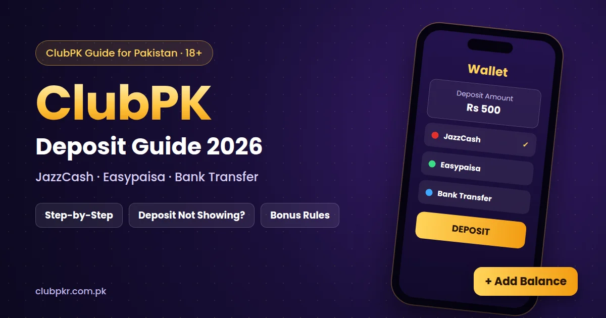 ClubPK deposit with JazzCash, Easypaisa and bank transfer