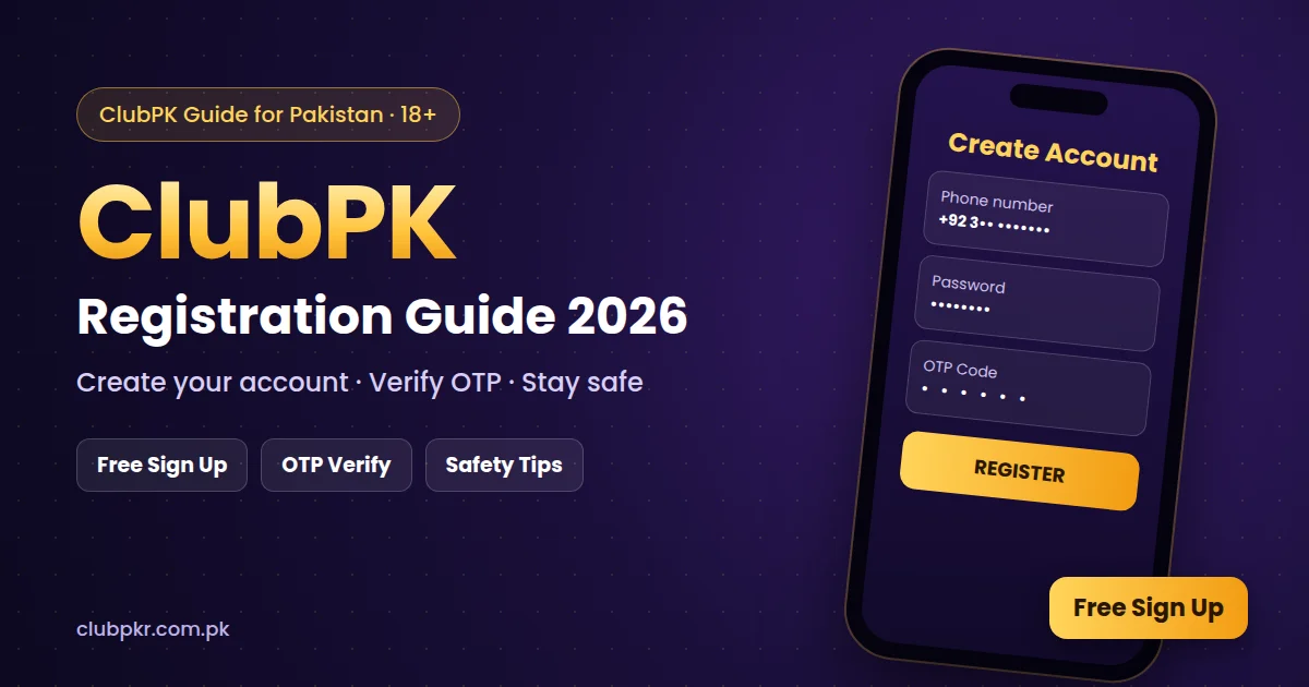 ClubPK registration screen with phone number and OTP