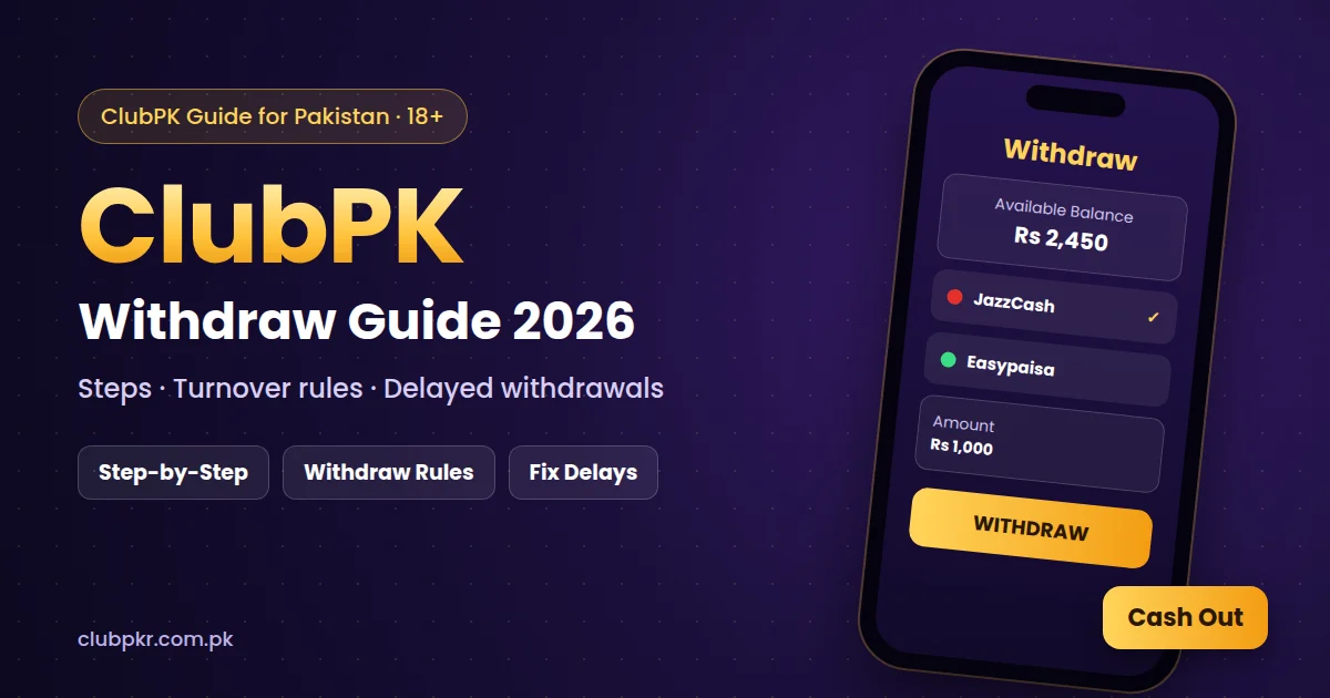 ClubPK withdraw to JazzCash or Easypaisa